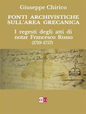 cover image of Fonti Archivistiche sull'area grecanica